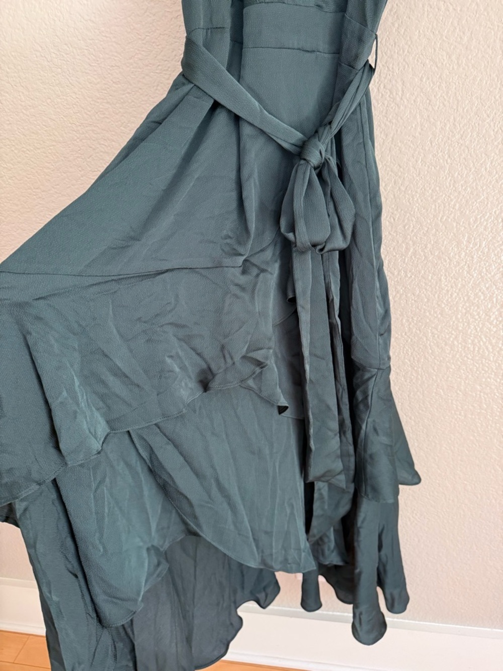 City Chic Plus Size Flirty Jen Maxi Dress green Ruffle Hem High Low - Picture 4 of 6